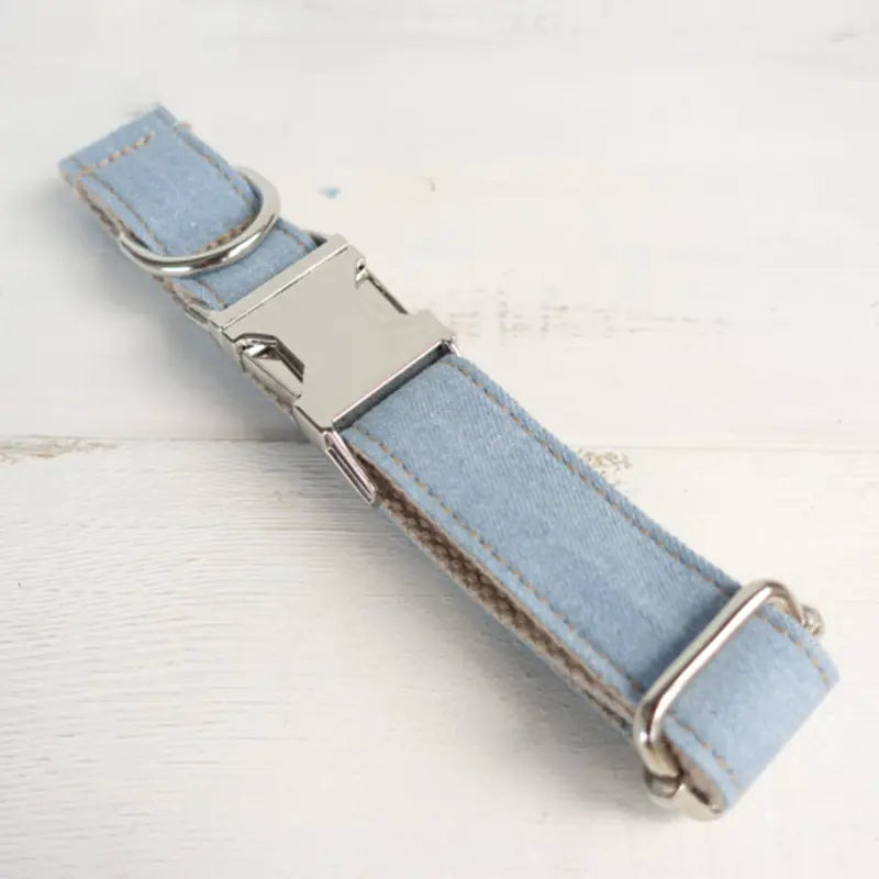 Designer Blue Denim Pet Collar